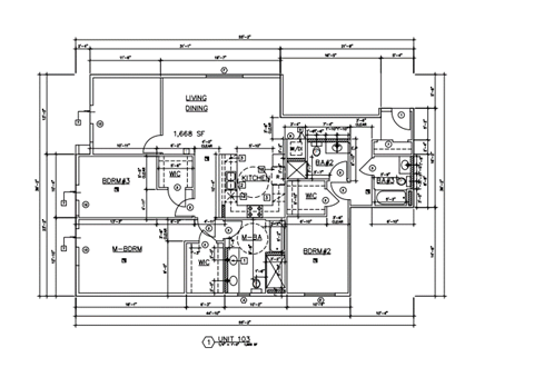 Floor plan for 4 beds, 3 baths, 1484 sqft